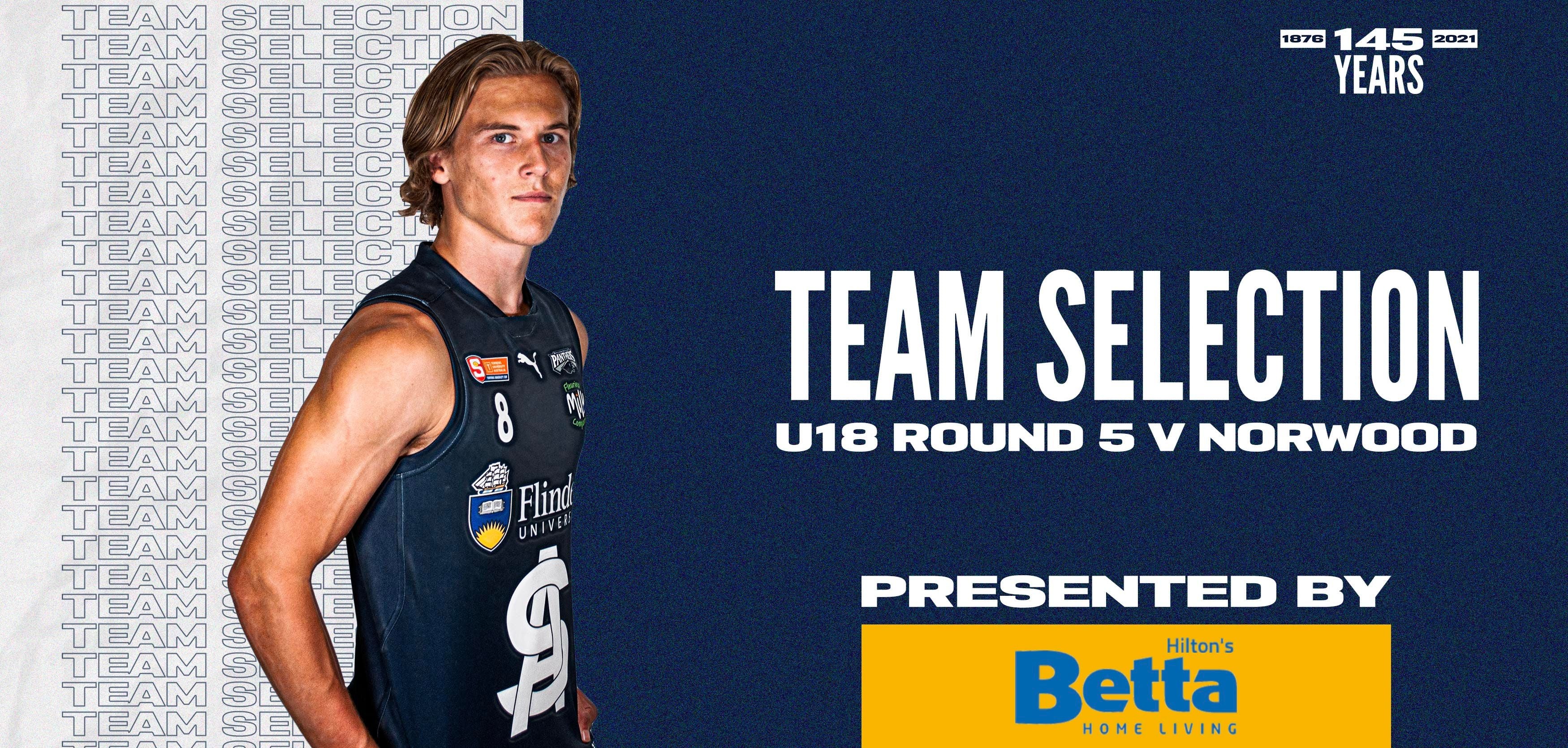 BETTA Team Selection: Under-18 Round 5 vs Norwood BETTA Team Selection: Under-18 Round 5 vs Norwood
